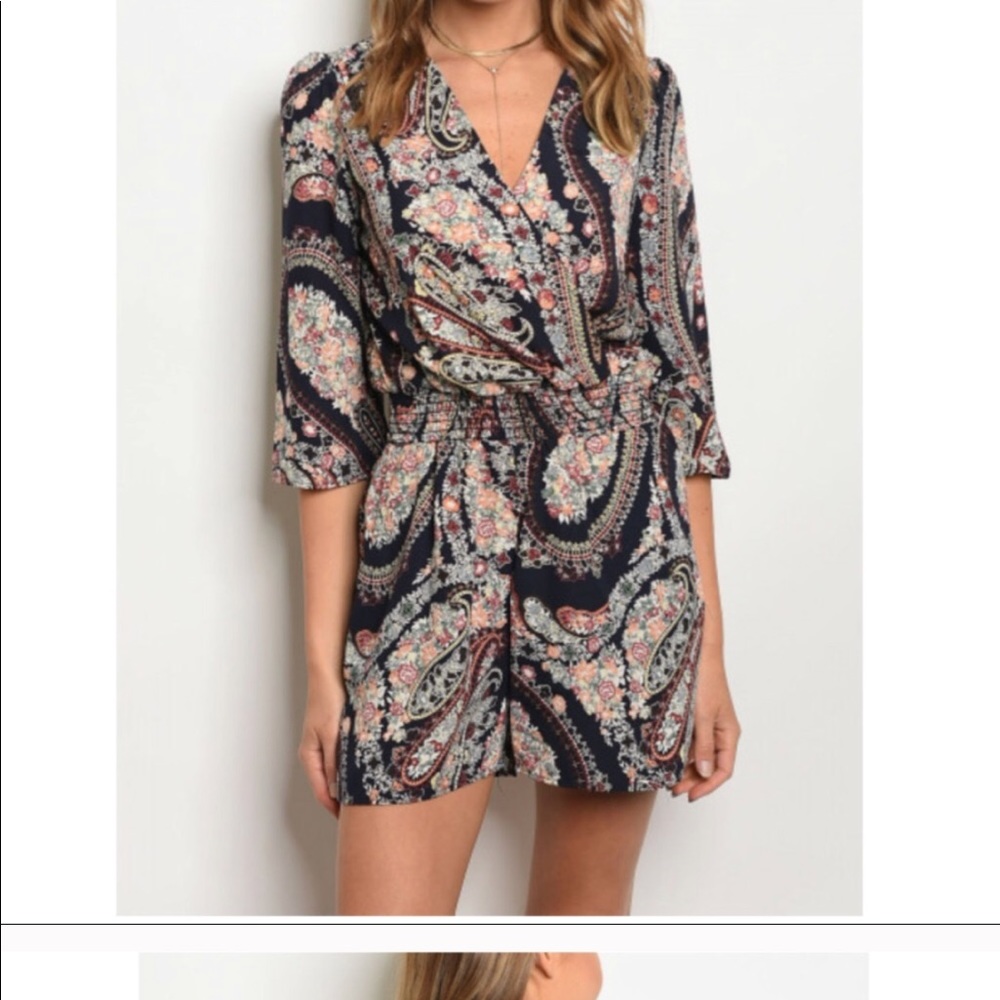 Paisley print romper